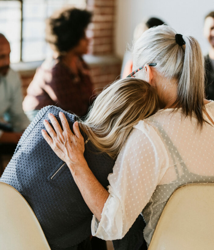 People support each other in therapy session